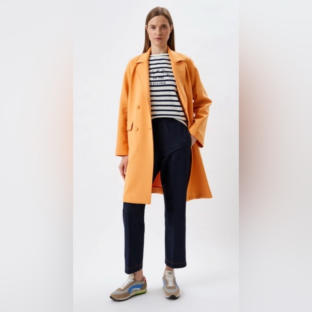 NWT [MaxMara] Weekend Women's Double-Breasted Light Coat Jacket Orange Women’s S - Picture 2 of 12